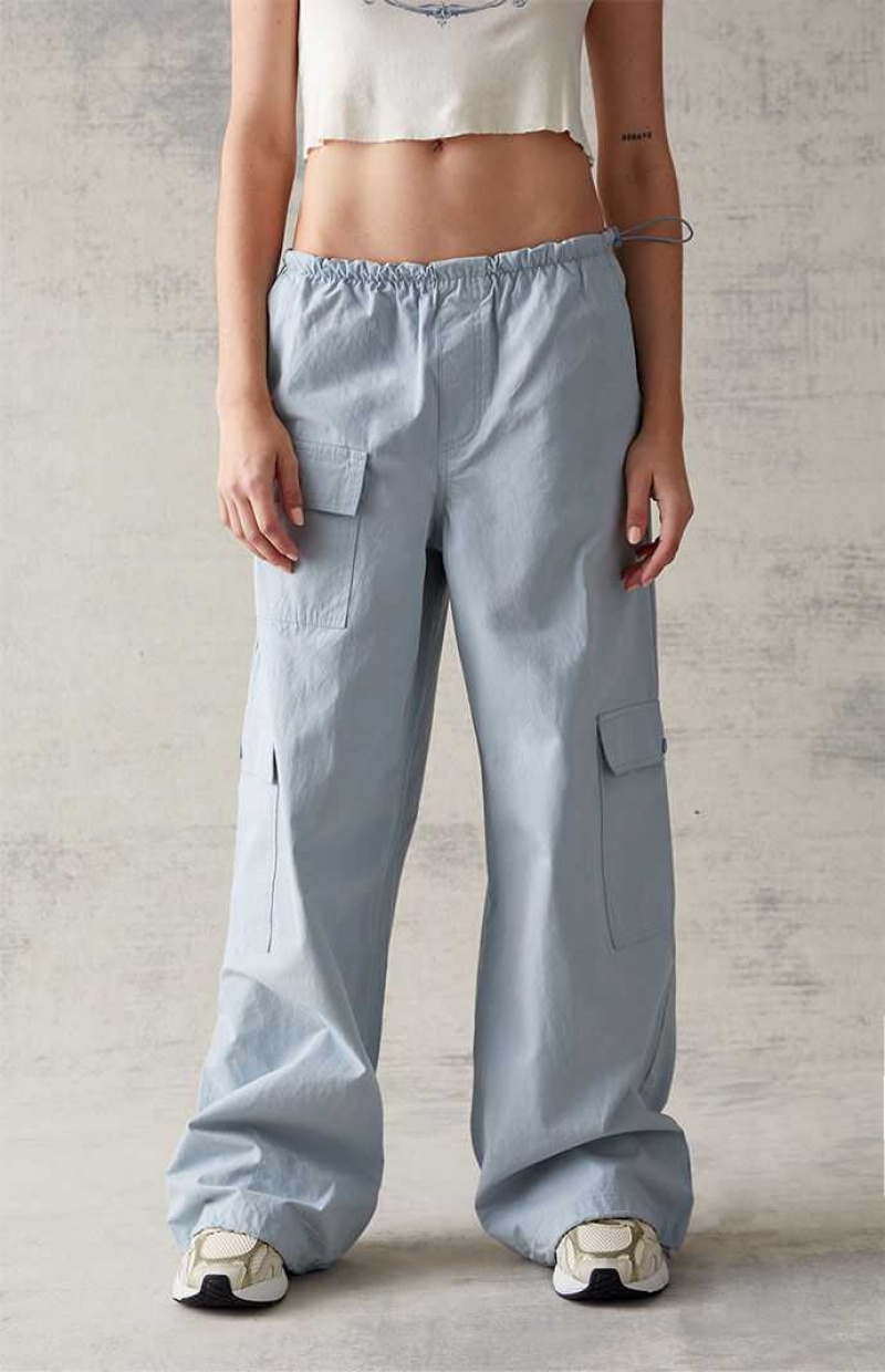 Pantalons PacSun Pocket Cargo Bungee Femme Bleu | 426917JMN