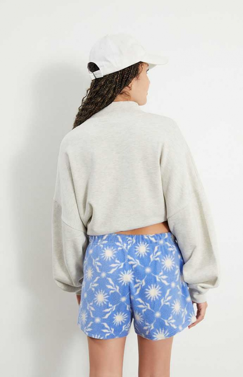 Pantalons PacSun Printed Fleece Sweat Femme Bleu | 730246EPU