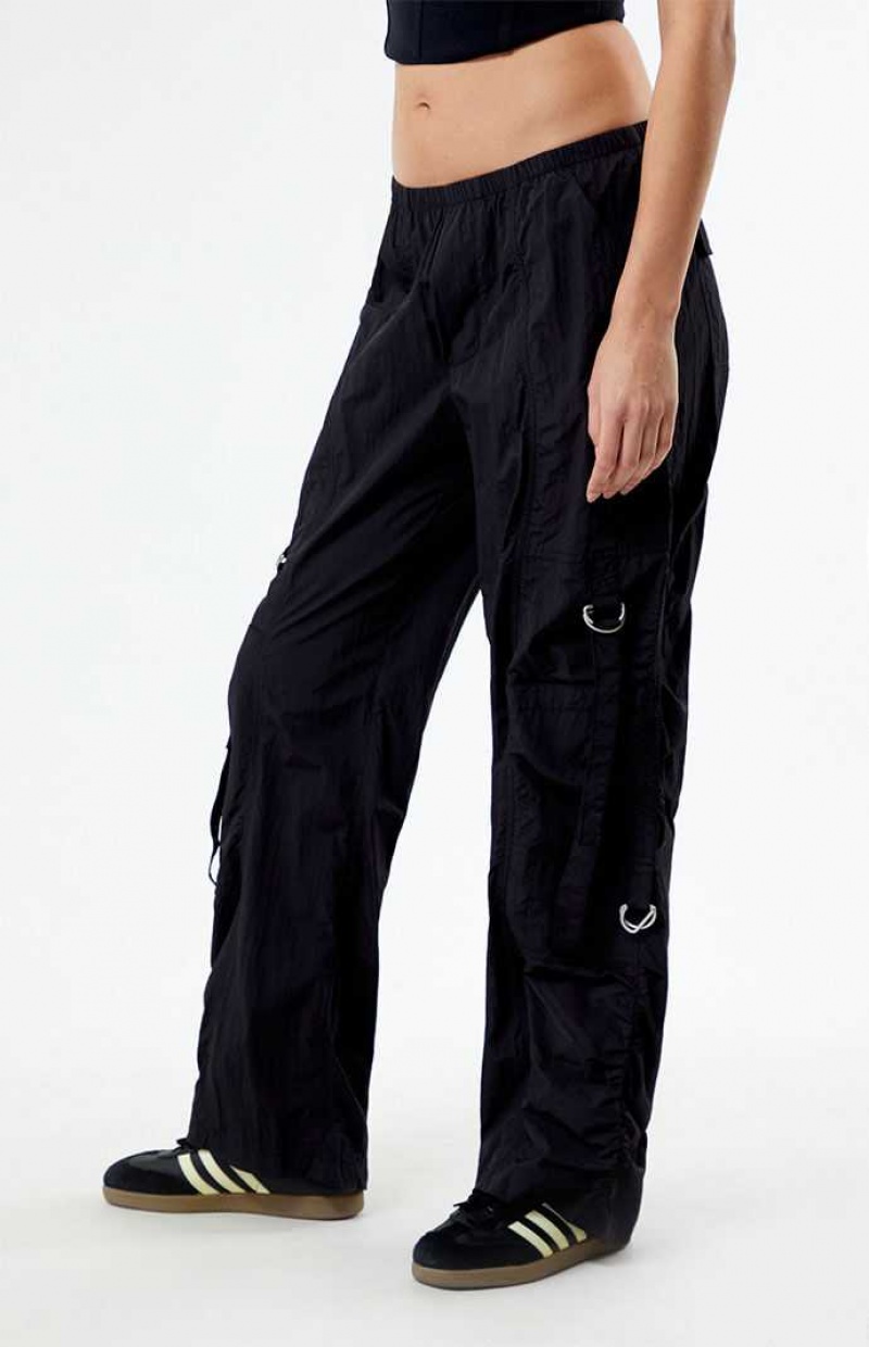 Pantalons PacSun Ruched Low Rise Pull-On Femme Noir | 023567UQZ