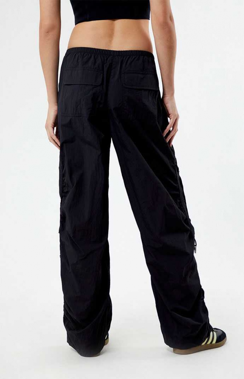 Pantalons PacSun Ruched Low Rise Pull-On Femme Noir | 023567UQZ