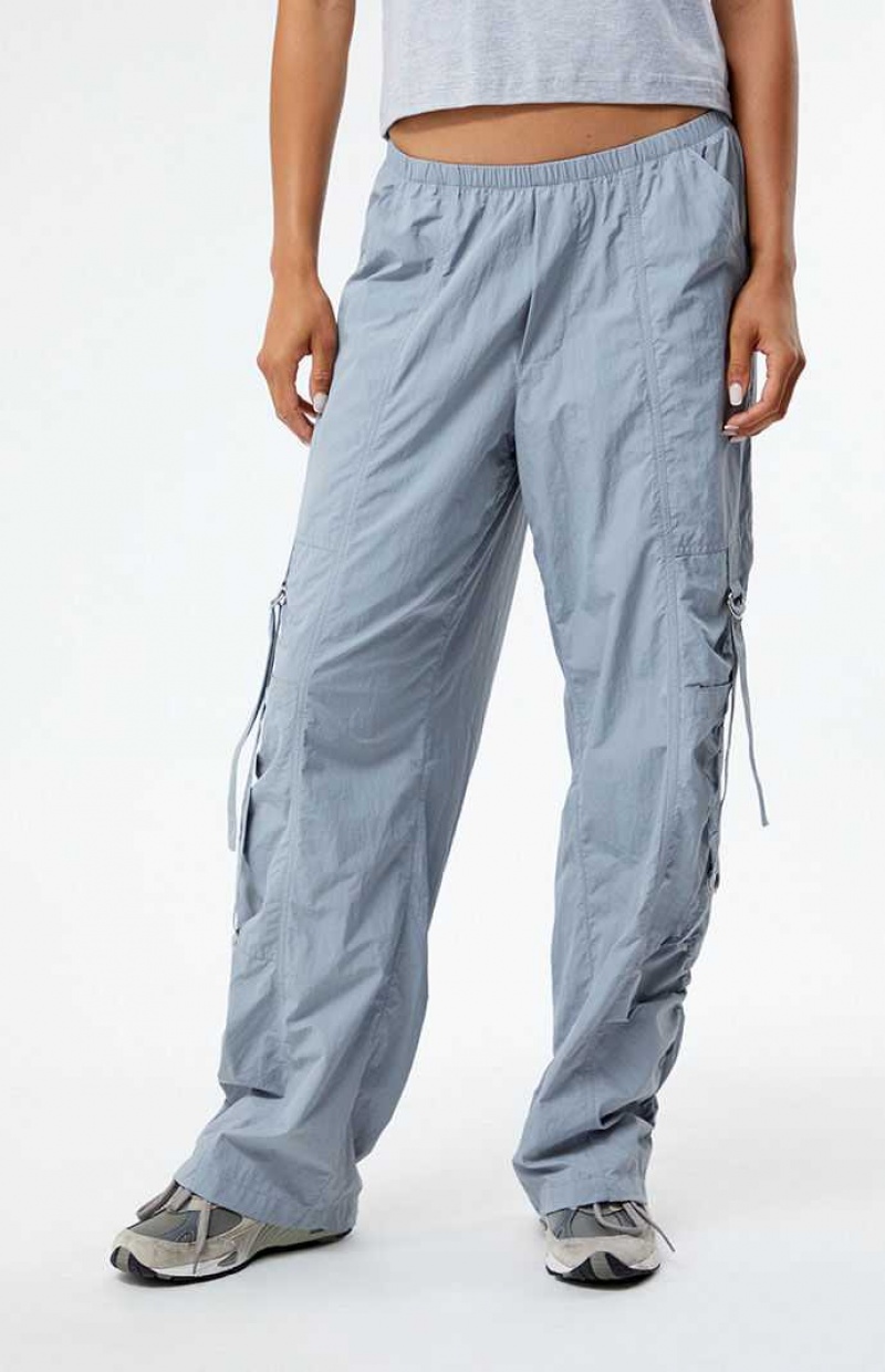 Pantalons PacSun Ruched Low Rise Pull-On Femme Bleu | 371809CVI