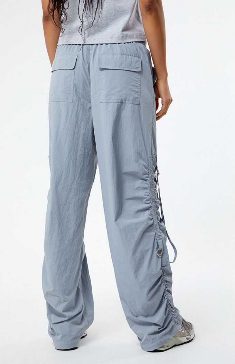 Pantalons PacSun Ruched Low Rise Pull-On Femme Bleu | 371809CVI