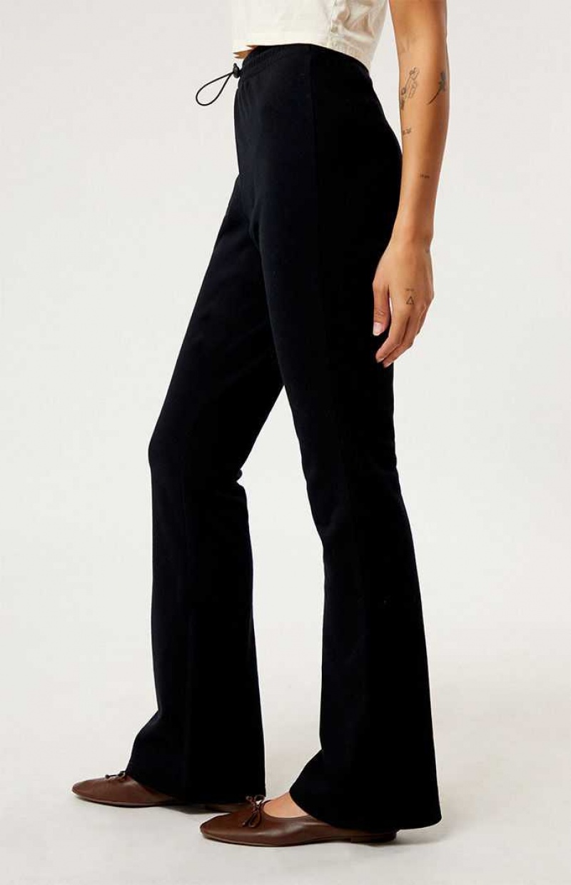 Pantalons PacSun Ryan Bungee Flare Femme Noir | 741695HKS