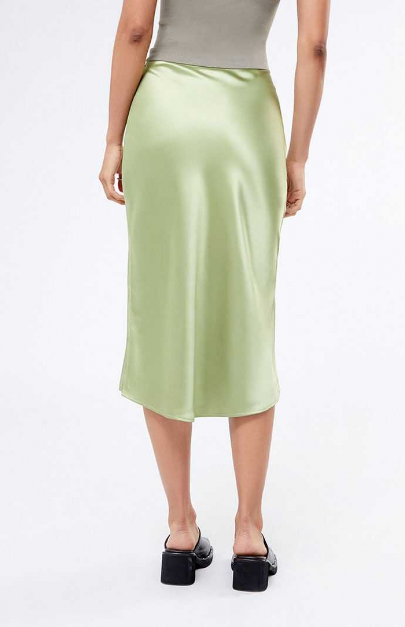 Pantalons PacSun Satin Midi Skirt Femme Vert | 630952DQP