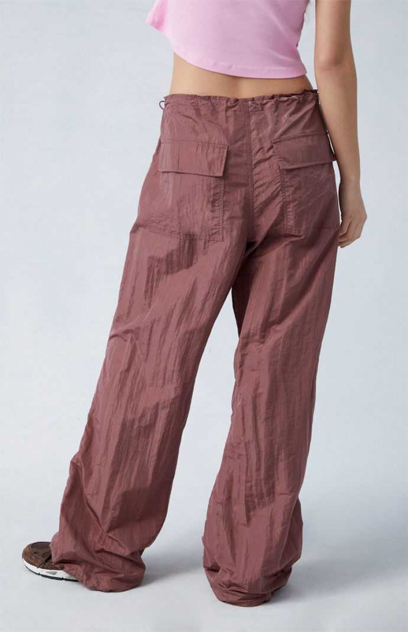 Pantalons PacSun Shine Low Rise Parachute Femme Rose | 216540FBM