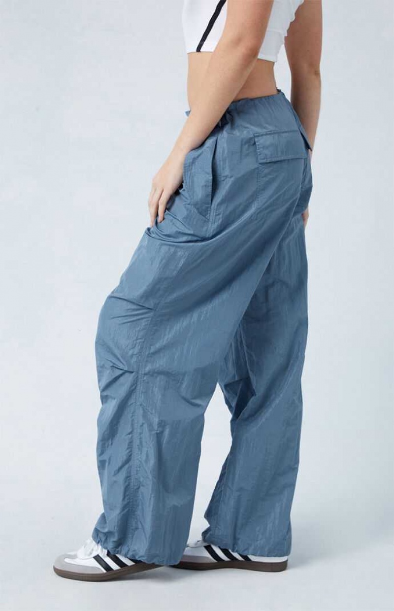 Pantalons PacSun Shine Low Rise Parachute Femme Bleu | 368025CER