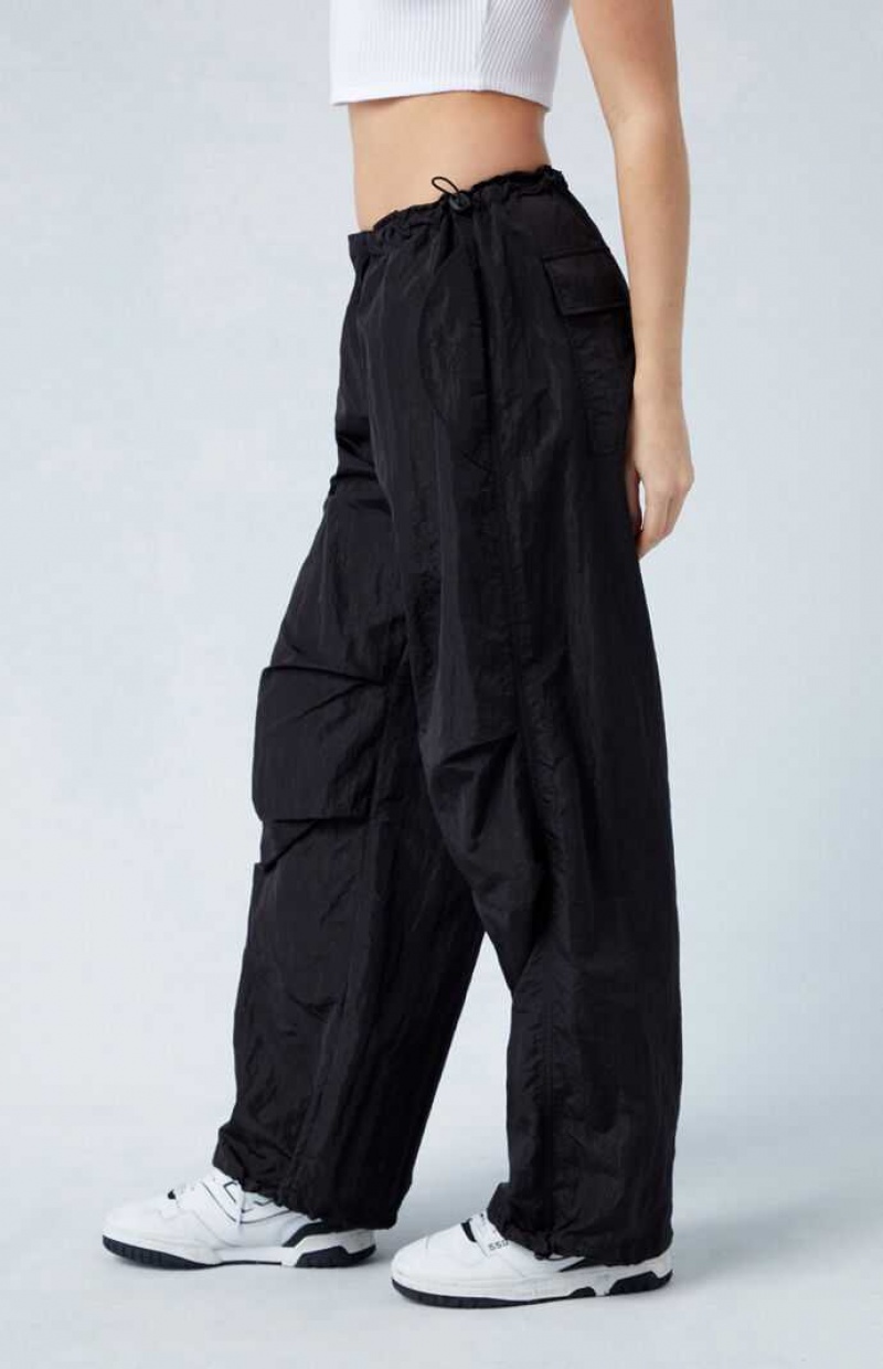 Pantalons PacSun Shine Low Rise Parachute Femme Noir | 845397OXY