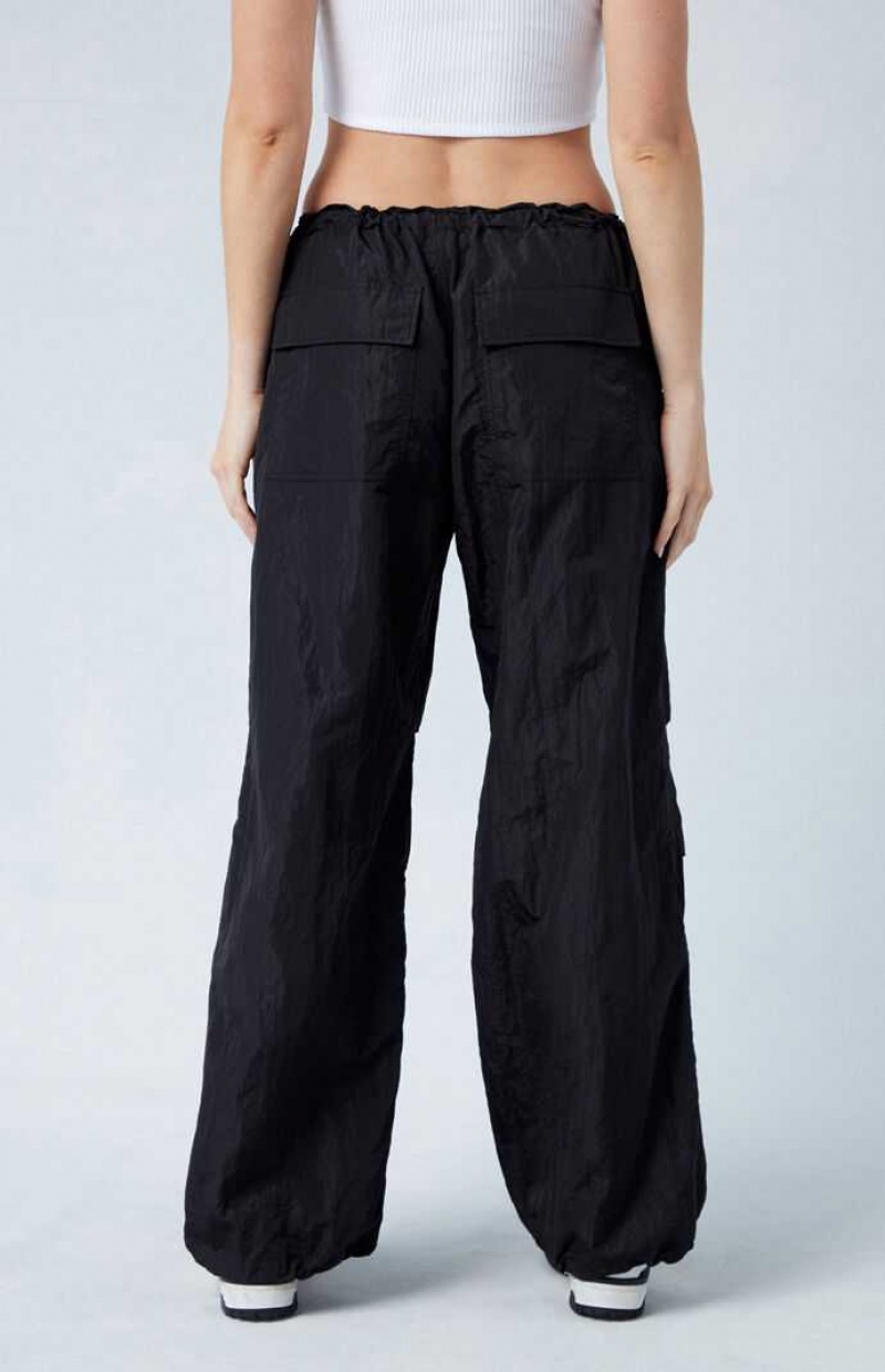 Pantalons PacSun Shine Low Rise Parachute Femme Noir | 845397OXY