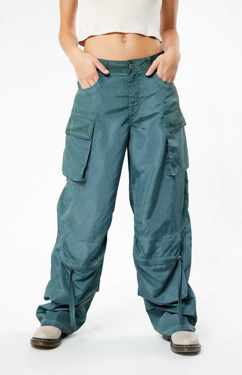 Pantalons PacSun Showpiece Low Rise Cargo Femme Vert | 301485VBR