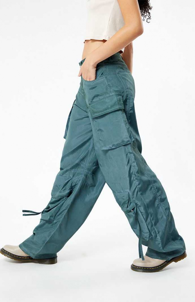 Pantalons PacSun Showpiece Low Rise Cargo Femme Vert | 301485VBR