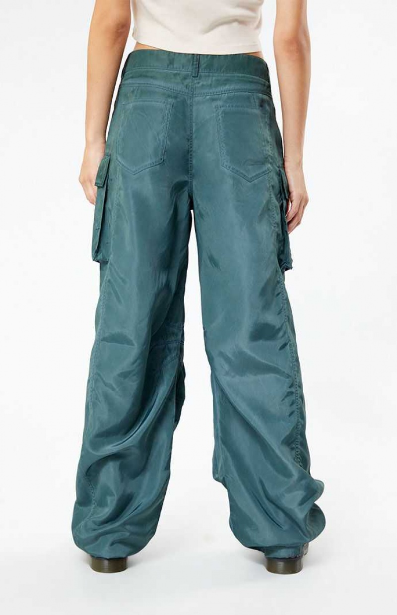 Pantalons PacSun Showpiece Low Rise Cargo Femme Vert | 301485VBR