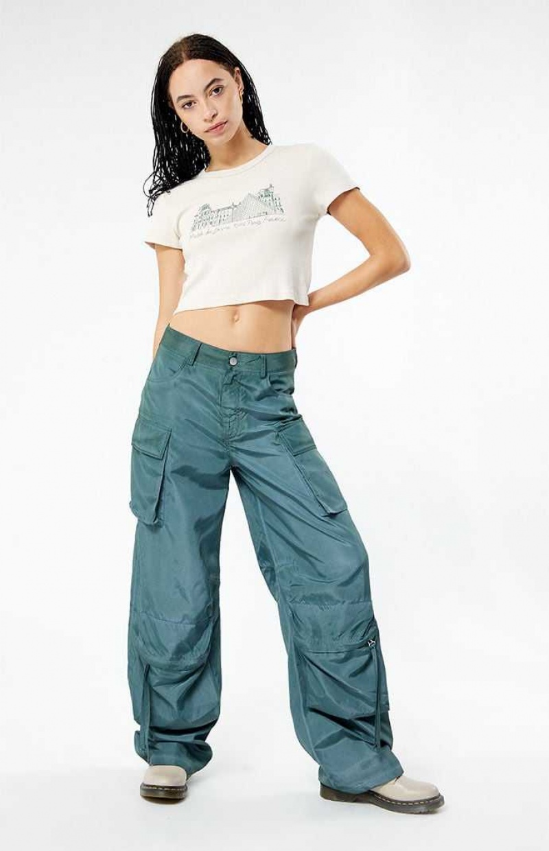 Pantalons PacSun Showpiece Low Rise Cargo Femme Vert | 301485VBR