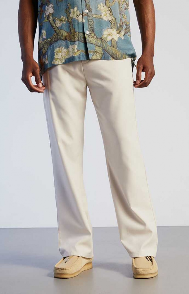 Pantalons PacSun Slim Boot Cream Homme Blanche | 204937QEU