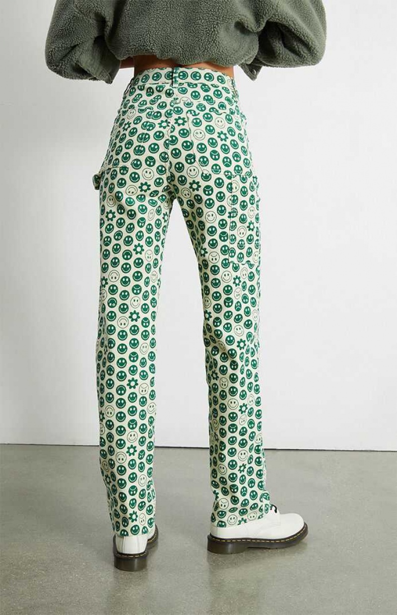 Pantalons PacSun Smile Corduroy Boyfriend Carpenter Femme Vert | 714236RKY