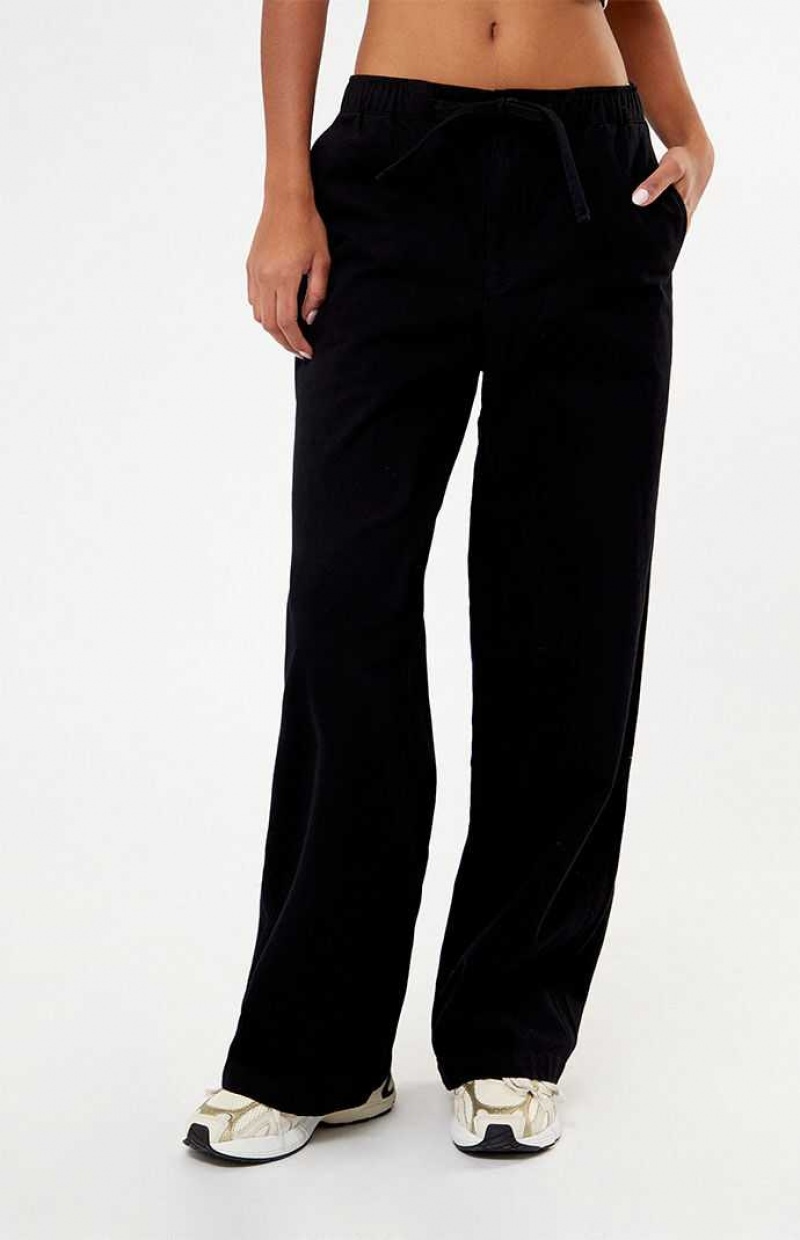 Pantalons PacSun Soft Twill Pull-On Femme Noir | 580167GWD