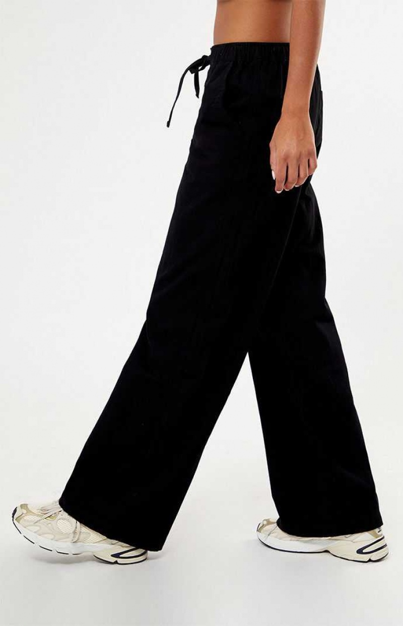 Pantalons PacSun Soft Twill Pull-On Femme Noir | 580167GWD