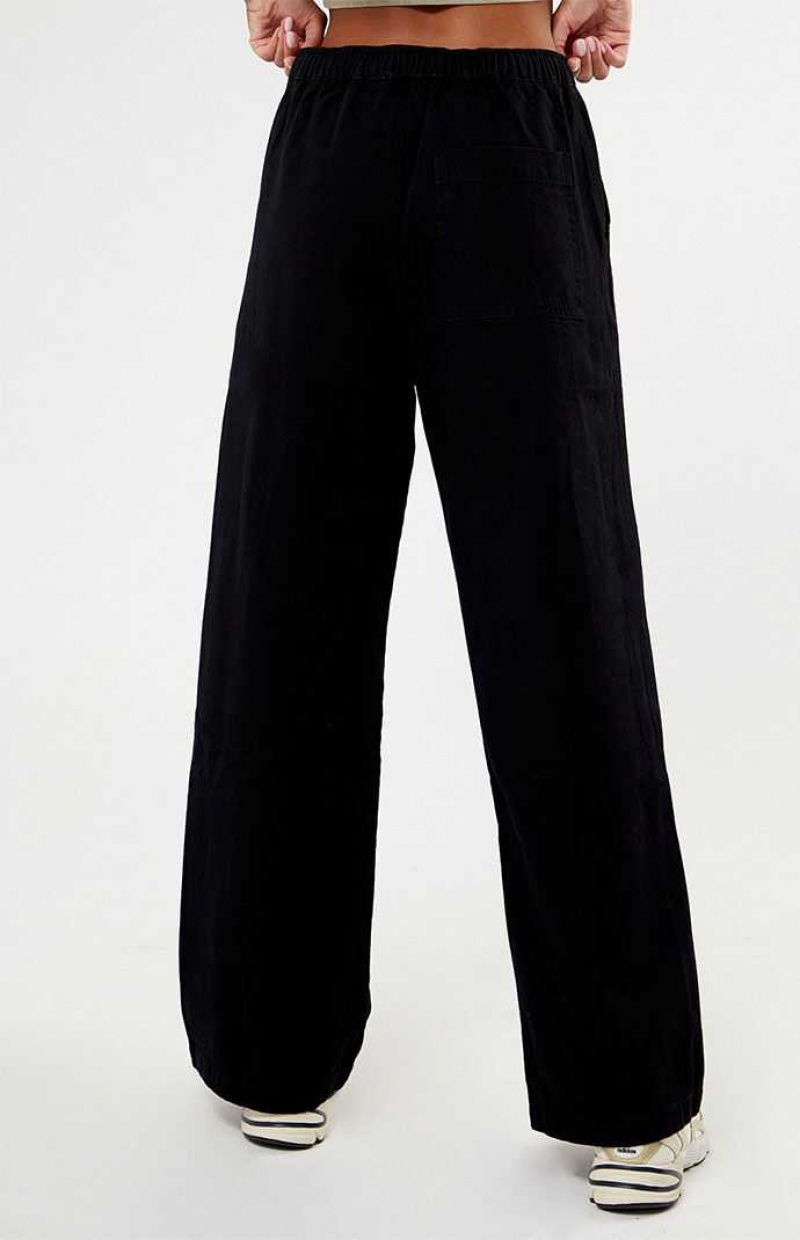 Pantalons PacSun Soft Twill Pull-On Femme Noir | 580167GWD