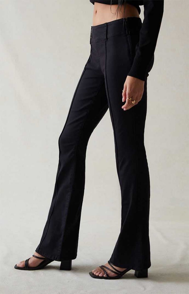 Pantalons PacSun Stretch Black Low Rise Flare Femme Noir | 906375HFC