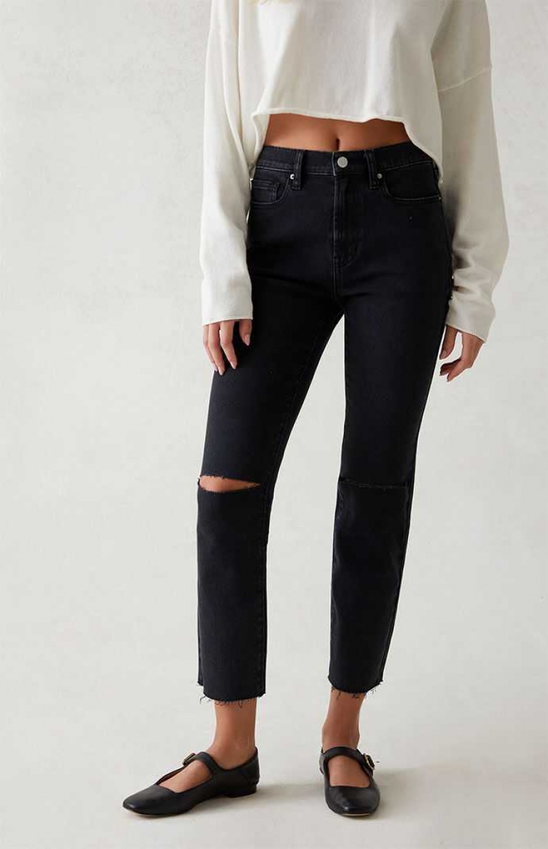 Pantalons PacSun Stretch Black Ripped Vintage Mince Femme Noir | 584713LEB