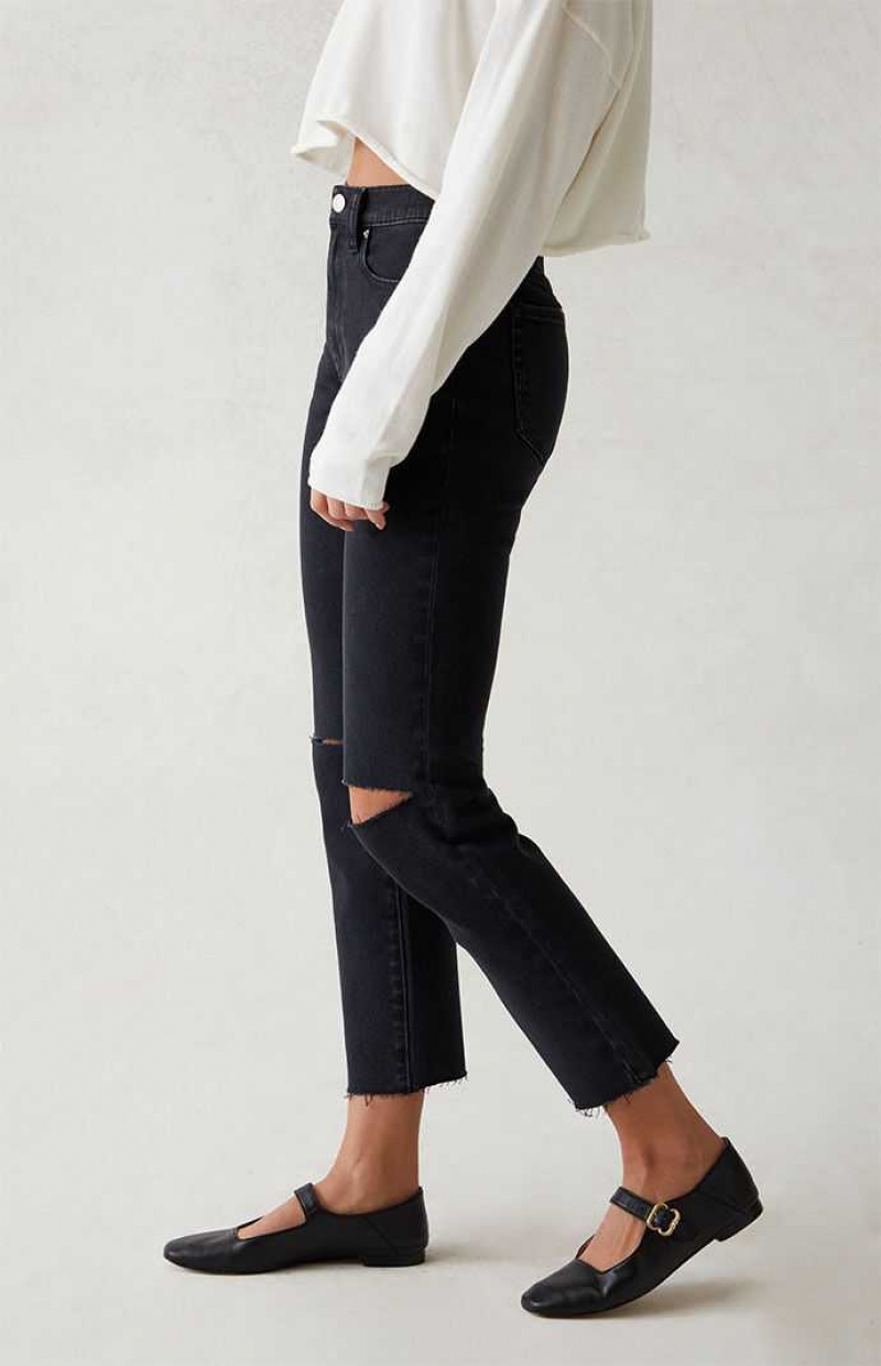 Pantalons PacSun Stretch Black Ripped Vintage Mince Femme Noir | 584713LEB