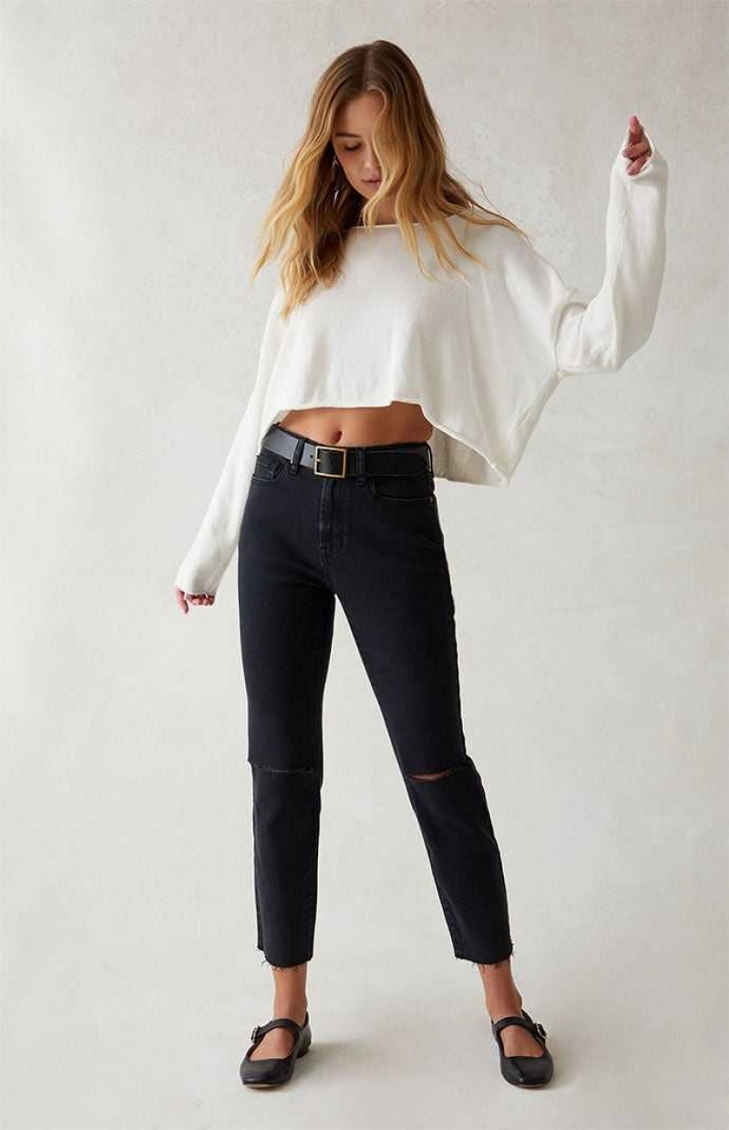 Pantalons PacSun Stretch Black Ripped Vintage Mince Femme Noir | 584713LEB