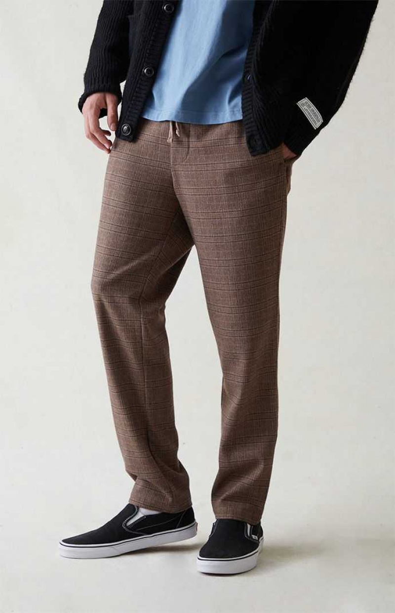 Pantalons PacSun Stretch Brown Slim Homme Marron | 687413AZX