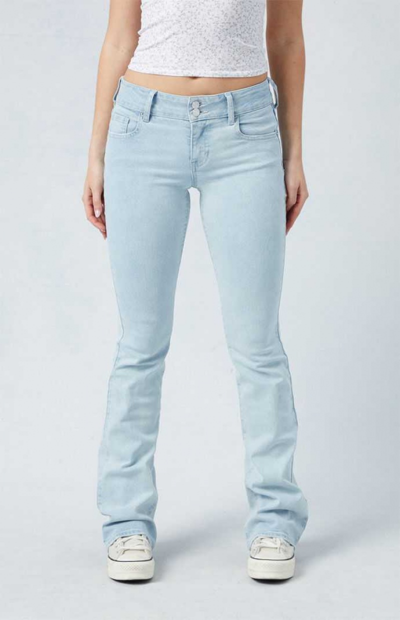 Pantalons PacSun Stretch Light Indigo Low Rise Bootcut Femme Indigo | 710843BQJ