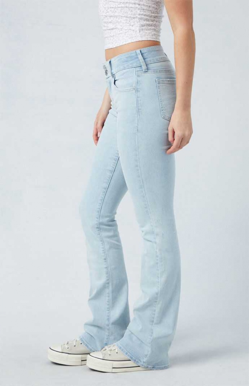 Pantalons PacSun Stretch Light Indigo Low Rise Bootcut Femme Indigo | 710843BQJ