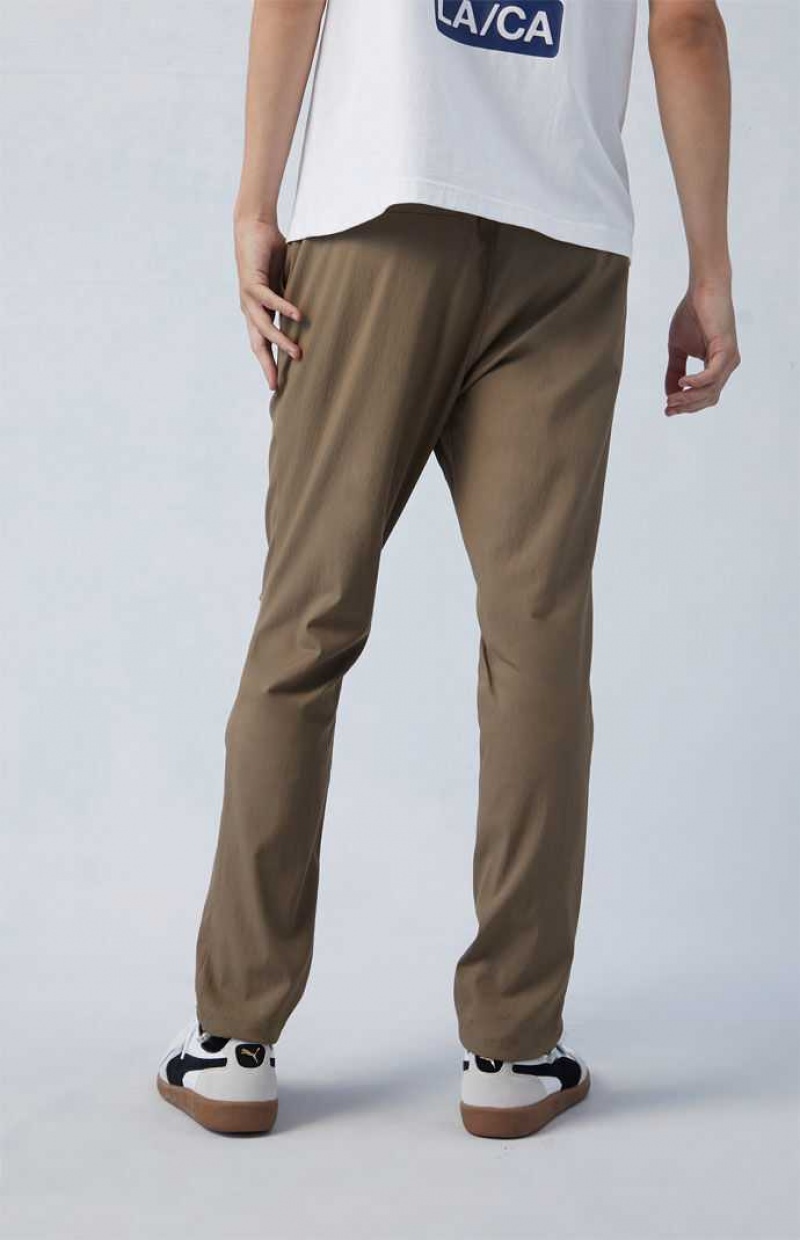 Pantalons PacSun Stretch Performance Brown Slim Homme Marron | 095371JMX