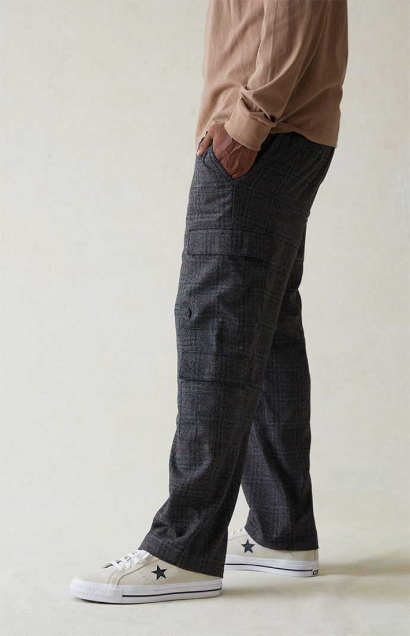 Pantalons PacSun Stretch Plaid Cargo Homme Grise | 327519KGS