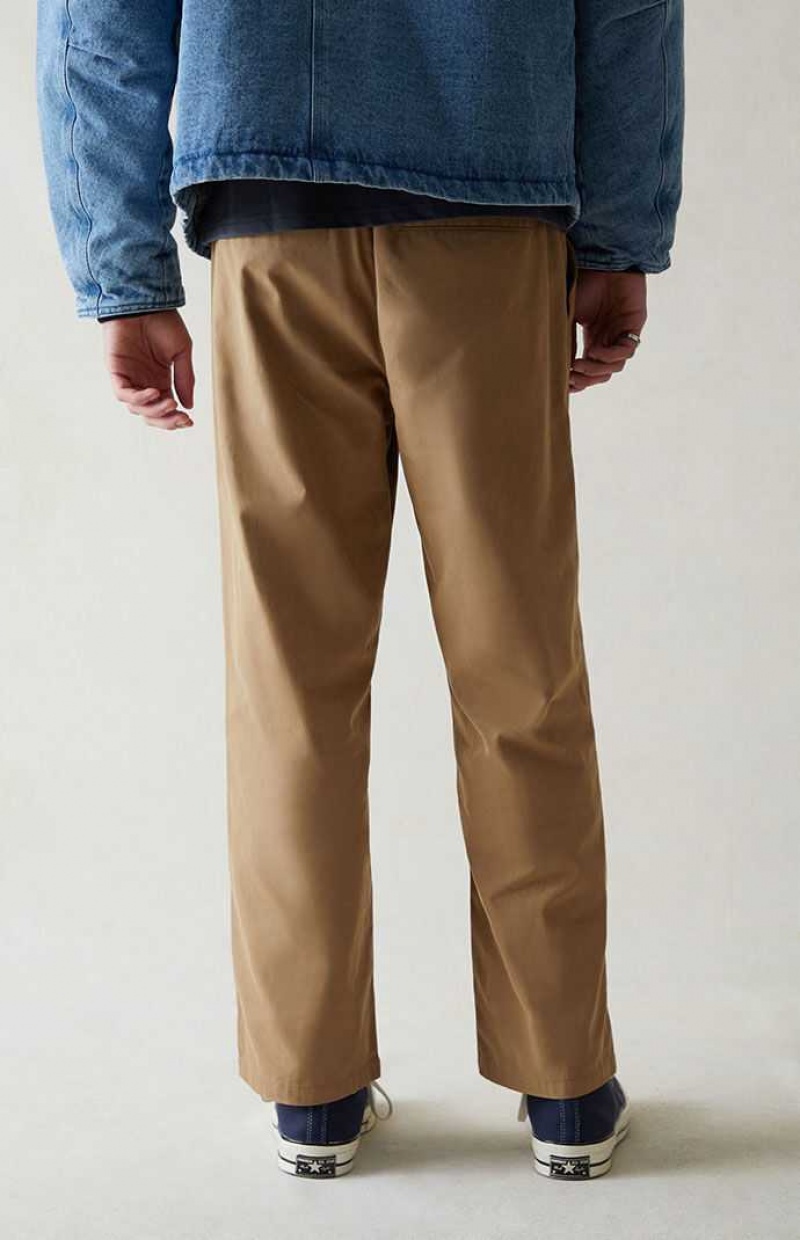 Pantalons PacSun Tela Brown Droit Homme Marron | 463750VOT