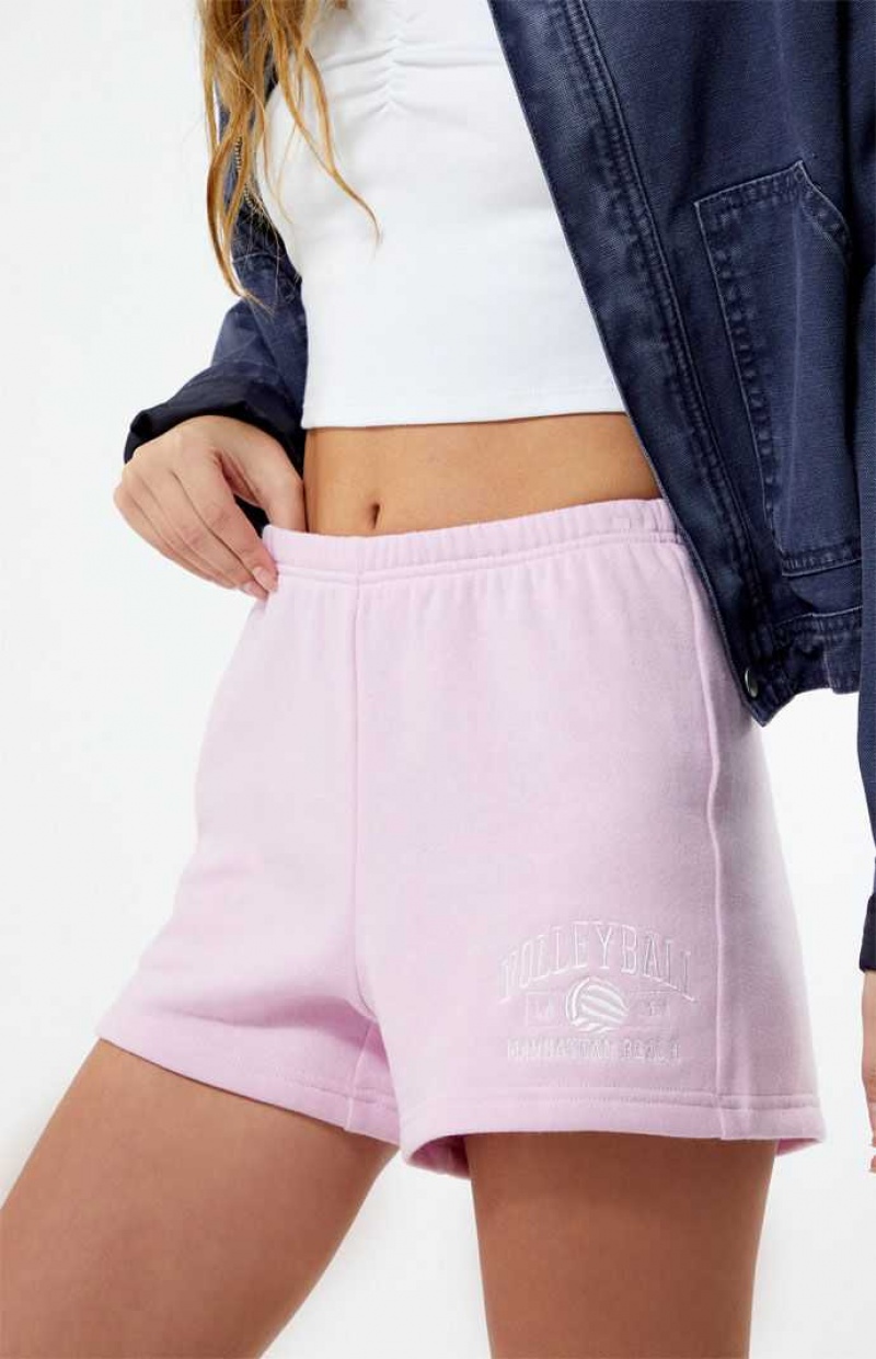 Pantalons PacSun Volleyball Slim Sweat Femme Rose | 580967PUZ