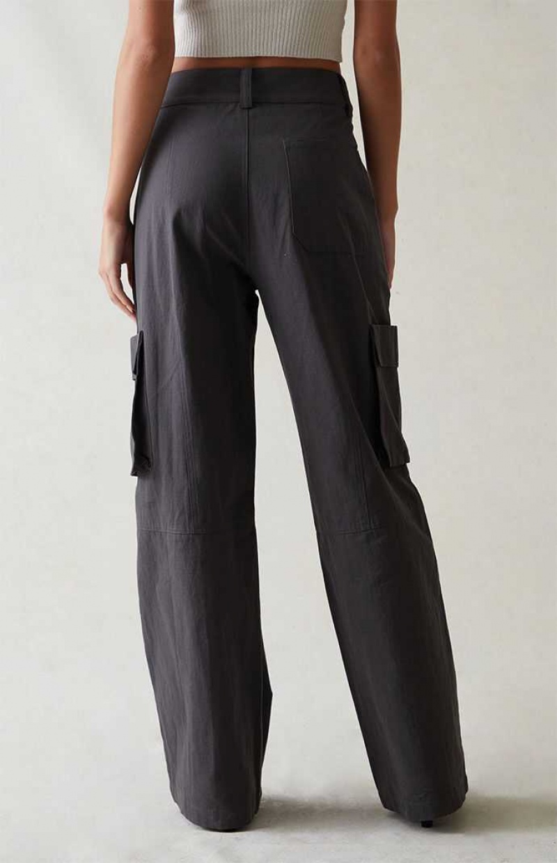 Pantalons PacSun Zip Cargo Femme Grise | 428359EHF