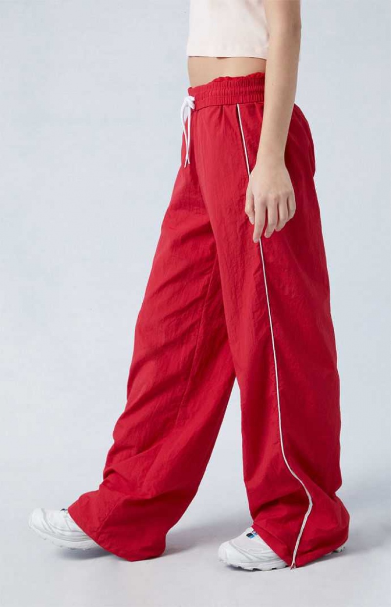 Pantalons PacSun Zip Up Piste Femme Rouge | 401892JEL