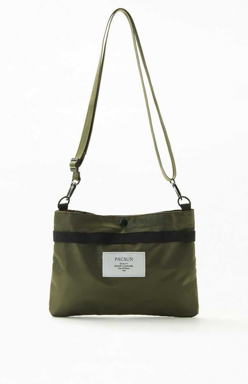 Sac Crossbody PacSun Utility Homme Vert Olive | 425198GBW