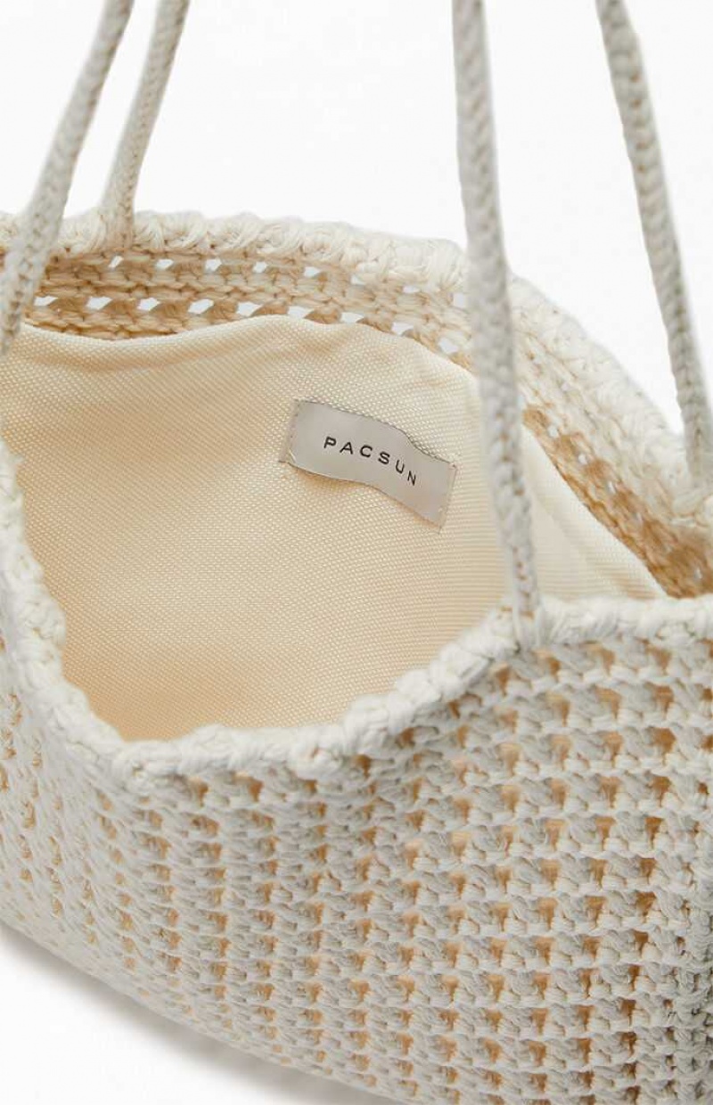 Sac PacSun Crochet Shoulder Femme Blanche | 058249FUW