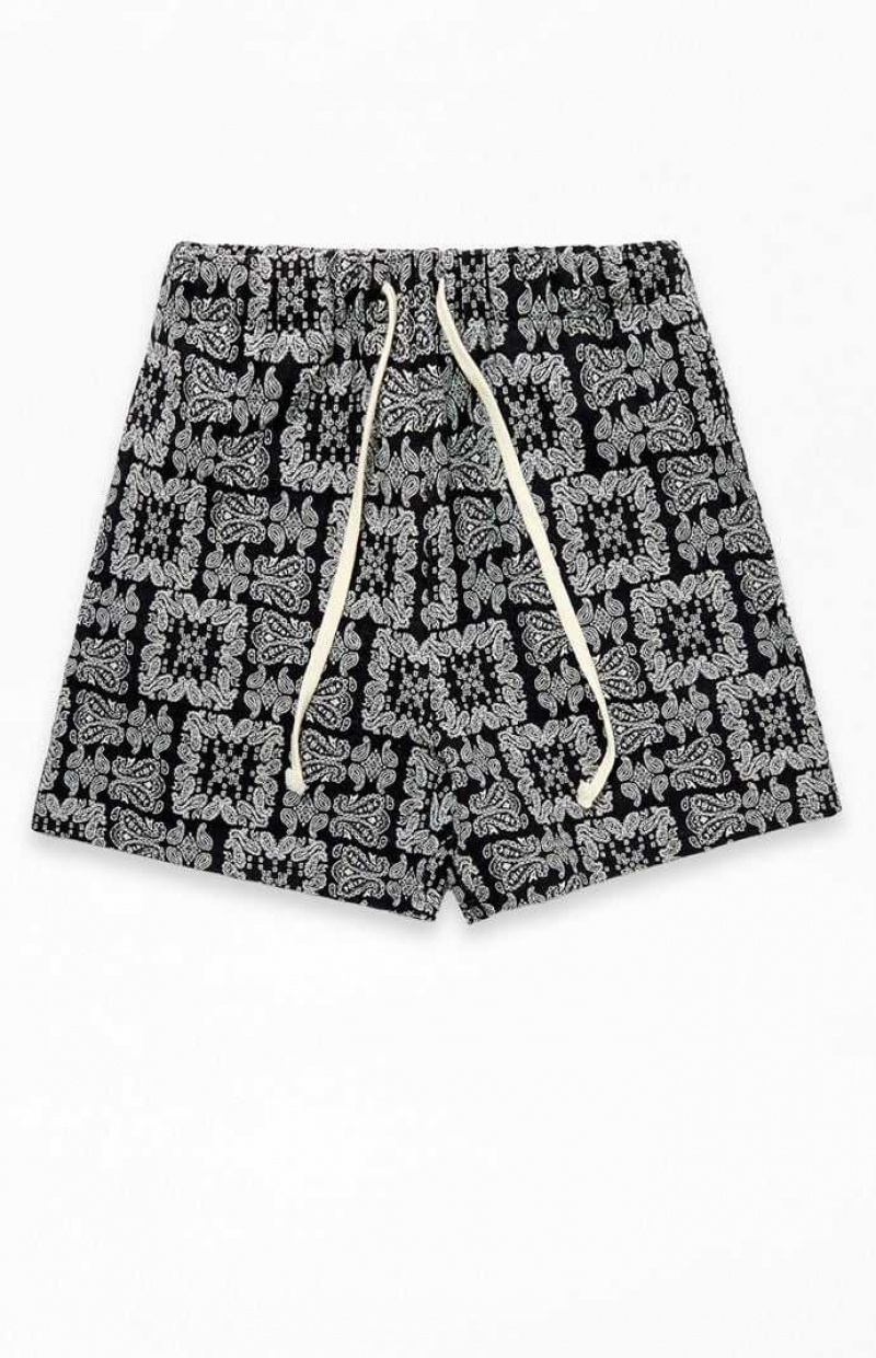 Short PacSun Black Paisley Tapestry Homme Noir | 173682KMW