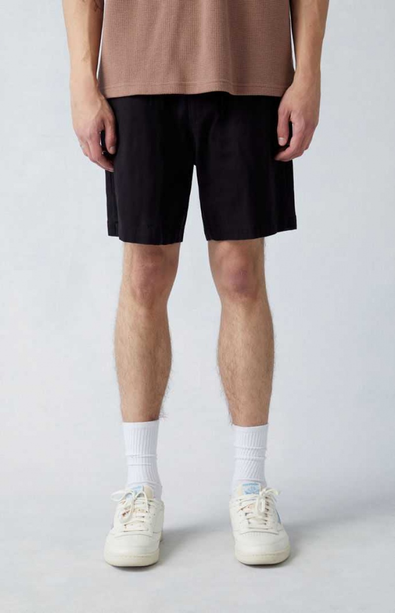 Short PacSun Black Twill Volley Homme Noir | 571098NKH