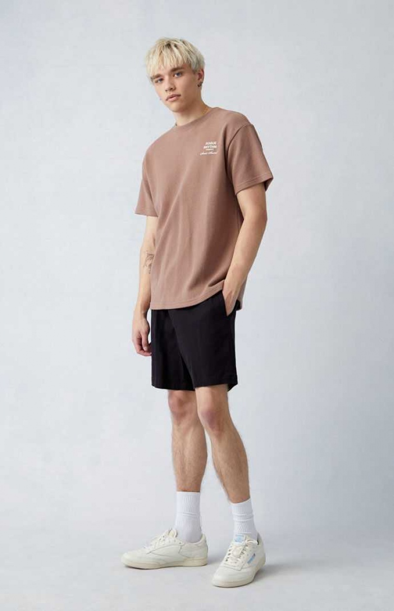 Short PacSun Black Twill Volley Homme Noir | 571098NKH