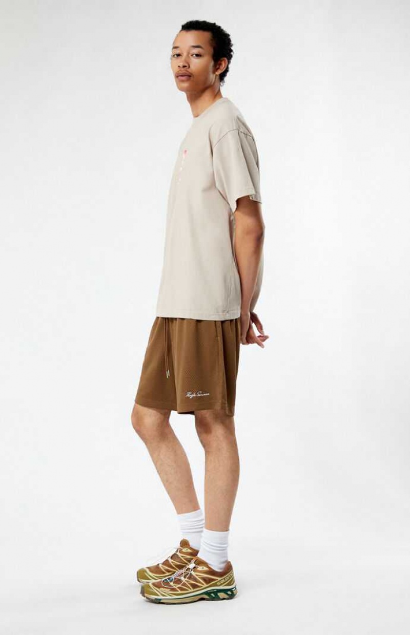 Short PacSun Brown Mesh Basketball Homme Marron | 827451ELP