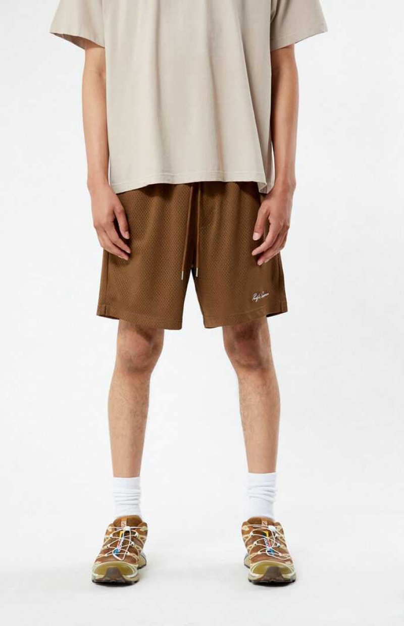 Short PacSun Brown Mesh Basketball Homme Marron | 827451ELP