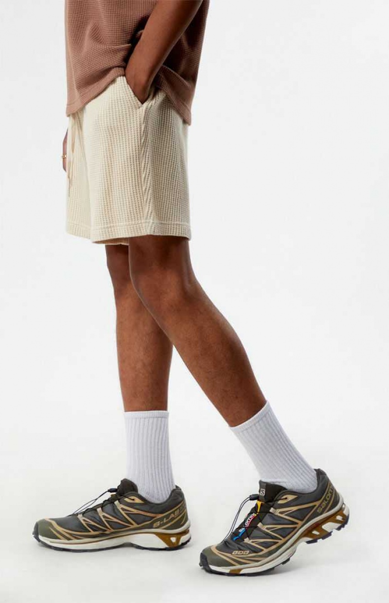 Short PacSun Cream Waffle Knit Volley Homme Blanche | 891304XSZ