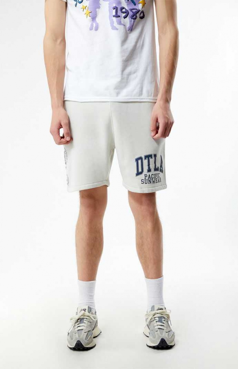 Short PacSun DTLA Pacific Sunwear Fleece Sweat Homme Blanche | 059627ZDT