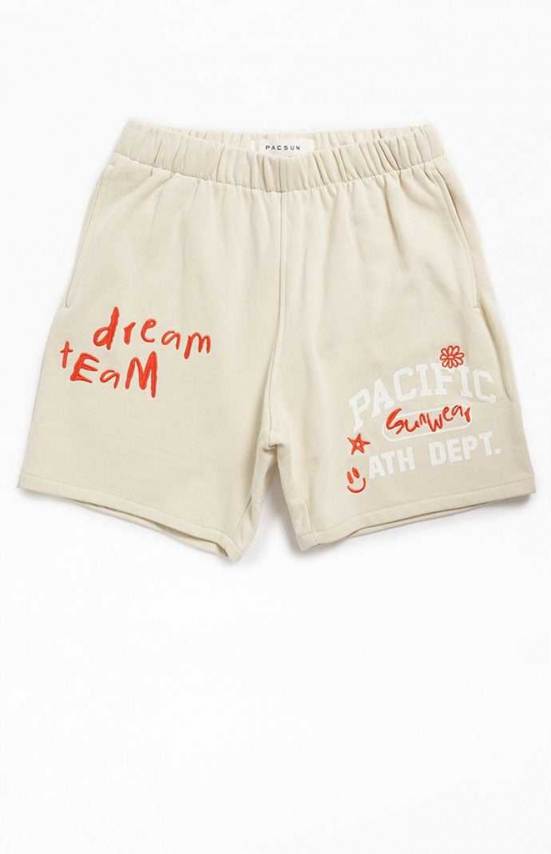 Short PacSun Dream Team Sweat Homme Beige | 657124GMA