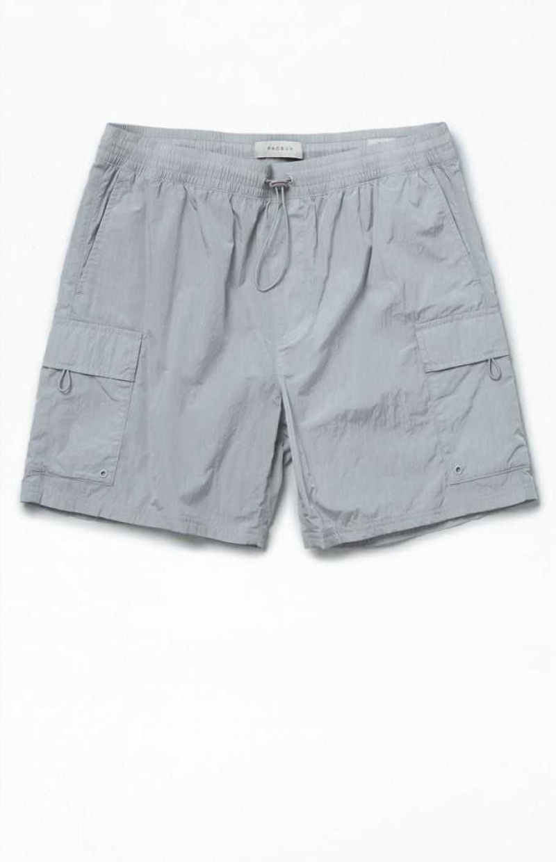 Short PacSun Gray Nylon Cargo Homme Grise | 382614BDS