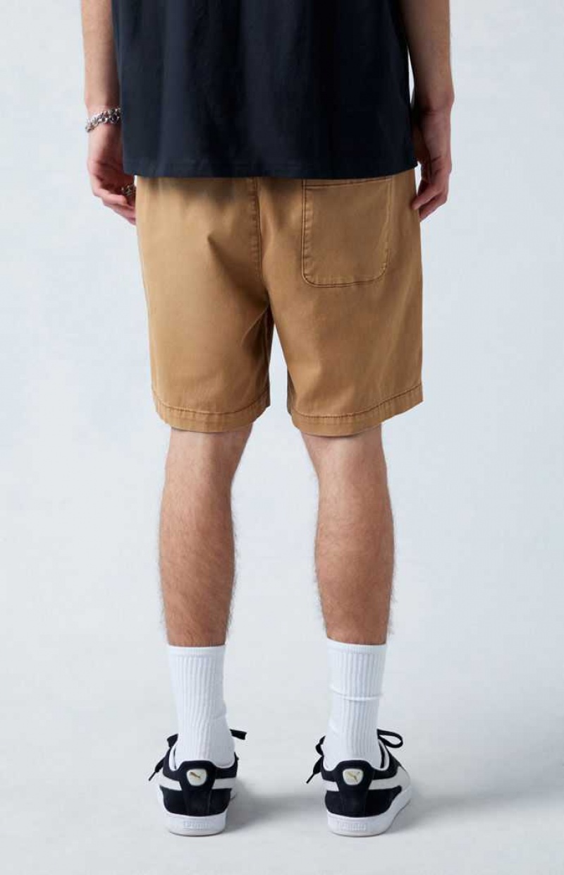 Short PacSun Khaki Twill Volley Homme Kaki | 576194SPT