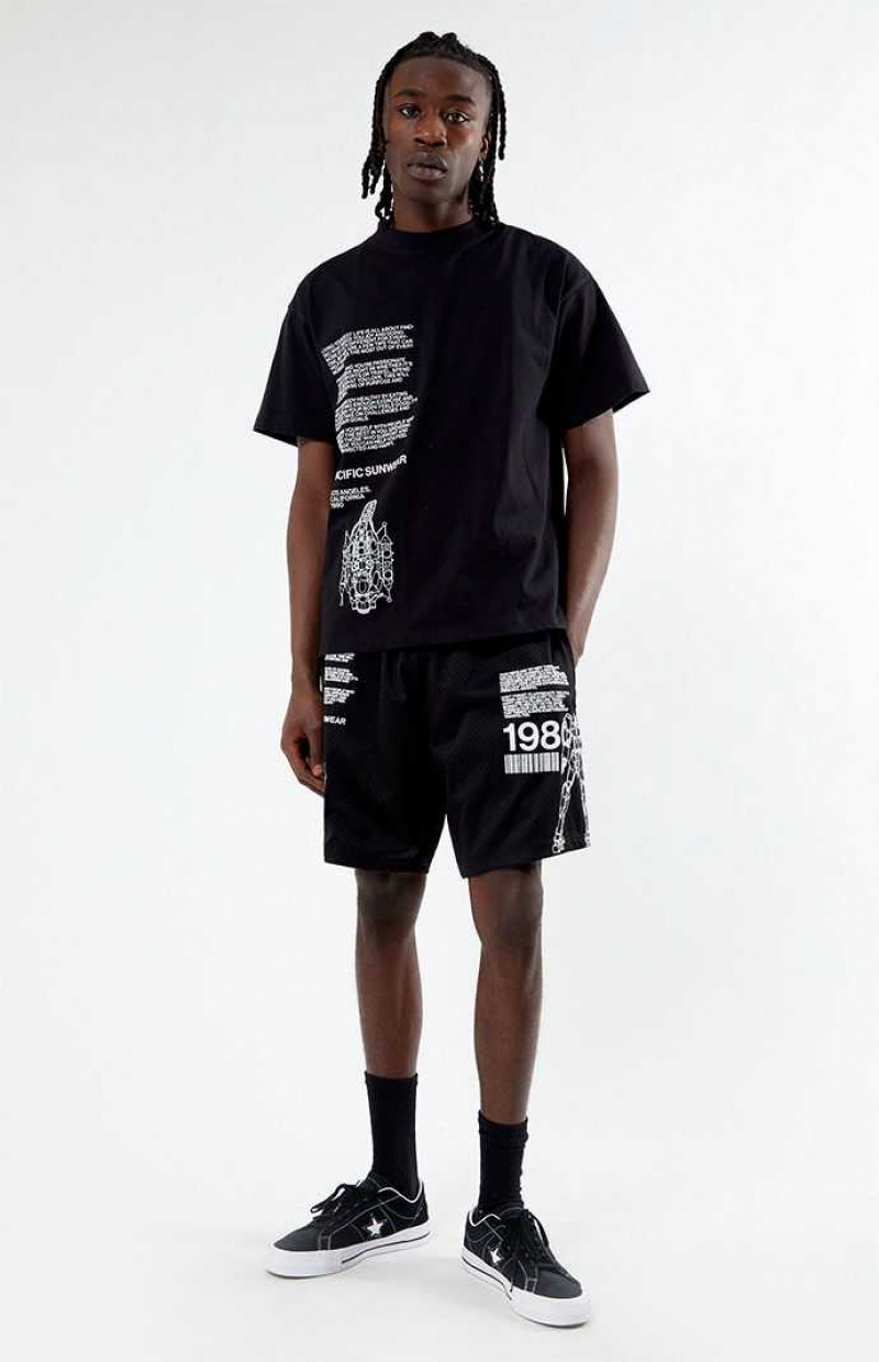 Short PacSun Mech Mesh Homme Noir | 187493WKO