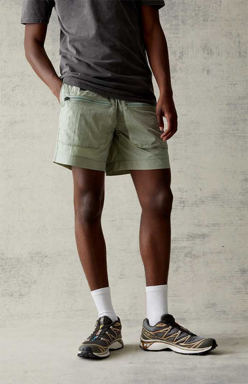 Short PacSun Nylon Sage Volley Homme Vert Olive | 917024DUS