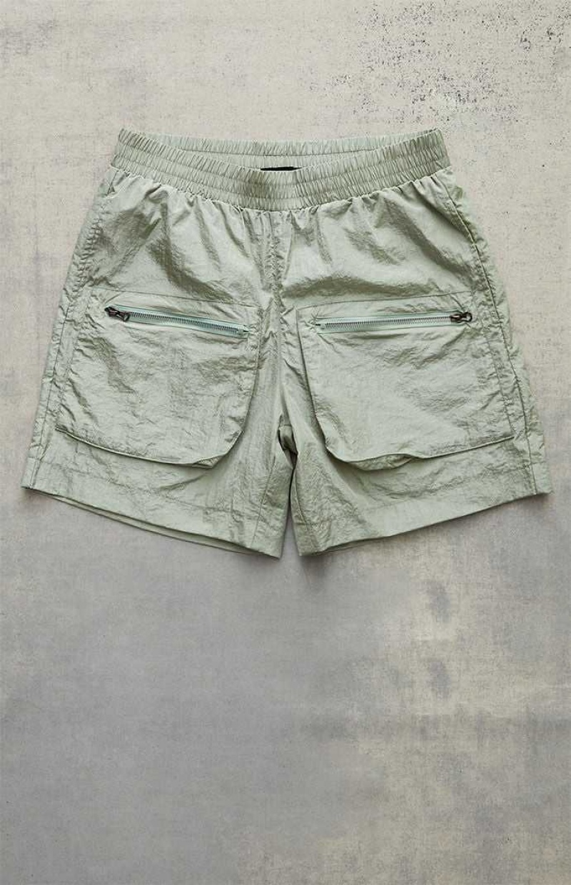 Short PacSun Nylon Sage Volley Homme Vert Olive | 917024DUS