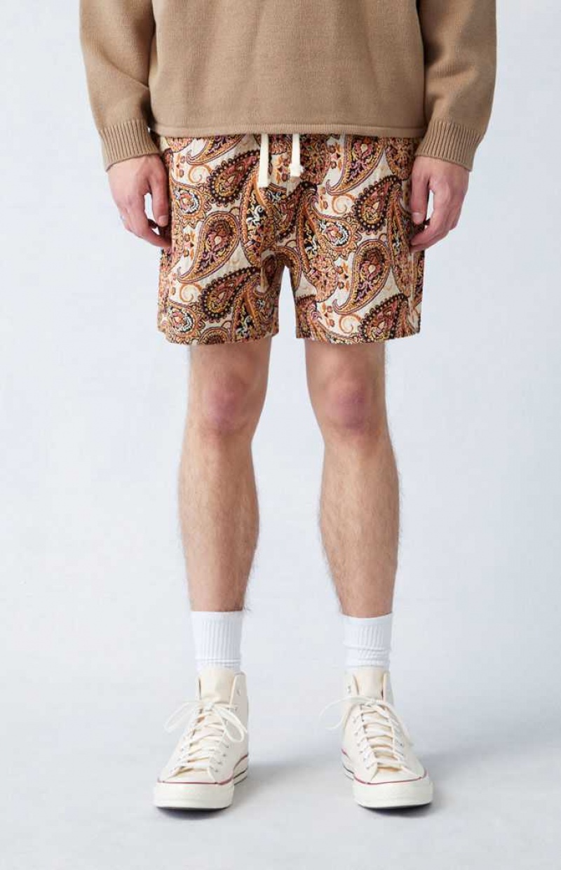 Short PacSun Paisley Tapestry Homme Marron | 927564MWY